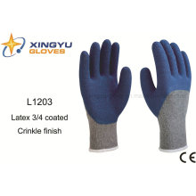 10г Т/с Шелл Латекс 3/4 покрытием Рифленный рабочий перчатки безопасности (L1203)